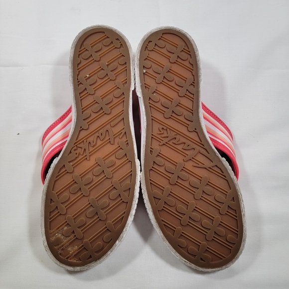 Clarkers Rubber Sole Y2K Pink And White Flip Flop Canvas Sandals Size 10 - Picture 5 of 7
